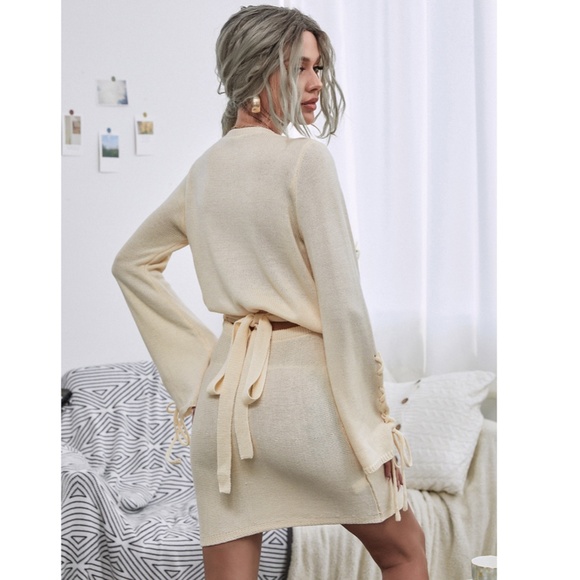 Rouge! Dresses & Skirts - Casual Knit Outfit: Long Sleeve Top and Mini Skirt